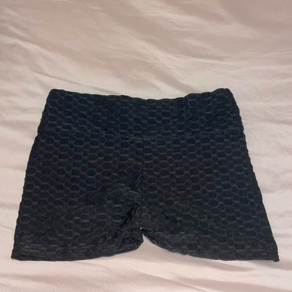Black honeycomb shorts